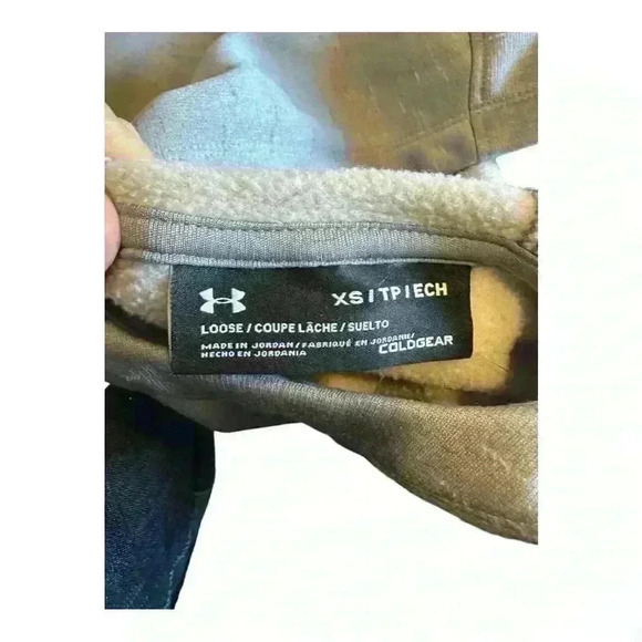Under Armour Gray ColdGear Loose Fit Hooded Sweatshirt, Size XS - Picture 3 of 4